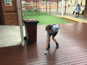 Picking rubbish up