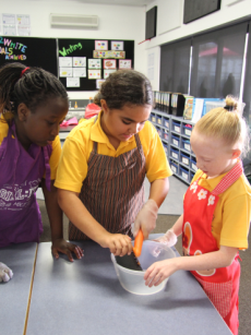 Students enjoyed cooking together
