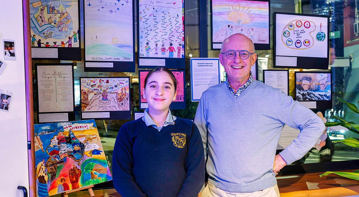 Photo: Primary Artwork Winner, Maria Gerges from St Patrickβs Primary Guildford