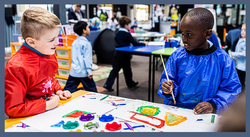 St Bernadette's Catholic Primary School Lalor Park students painting
