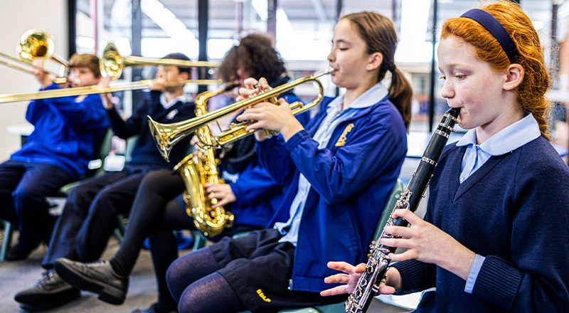 St Bernadette's Catholic Primary School Lalor Park students learning instruments