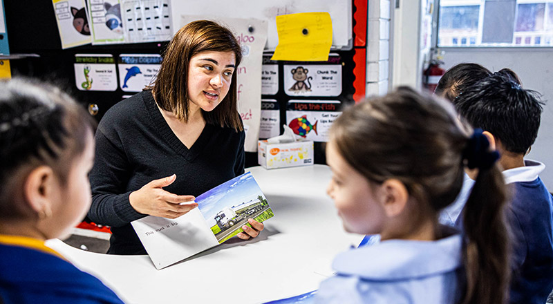 St Bernadette's Catholic Primary School Lalor Park dedicated teacher and student