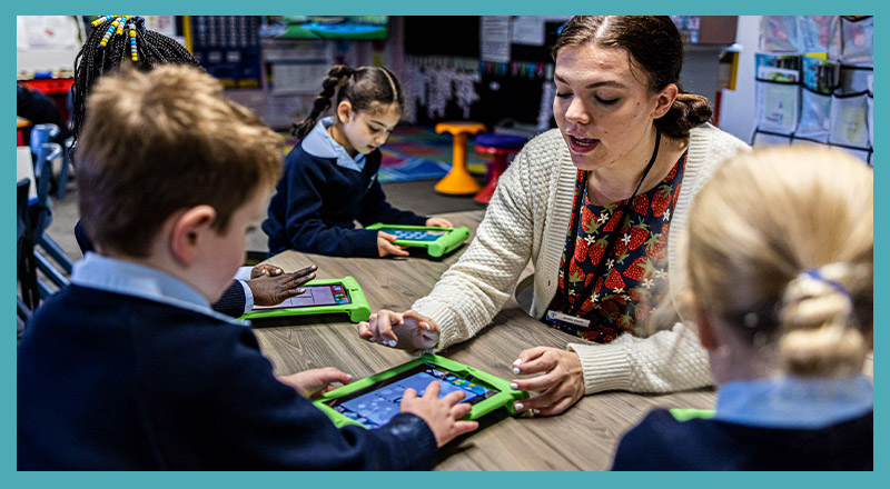 St Bernadette's Catholic Primary School Lalor Park dedicated teacher and student
