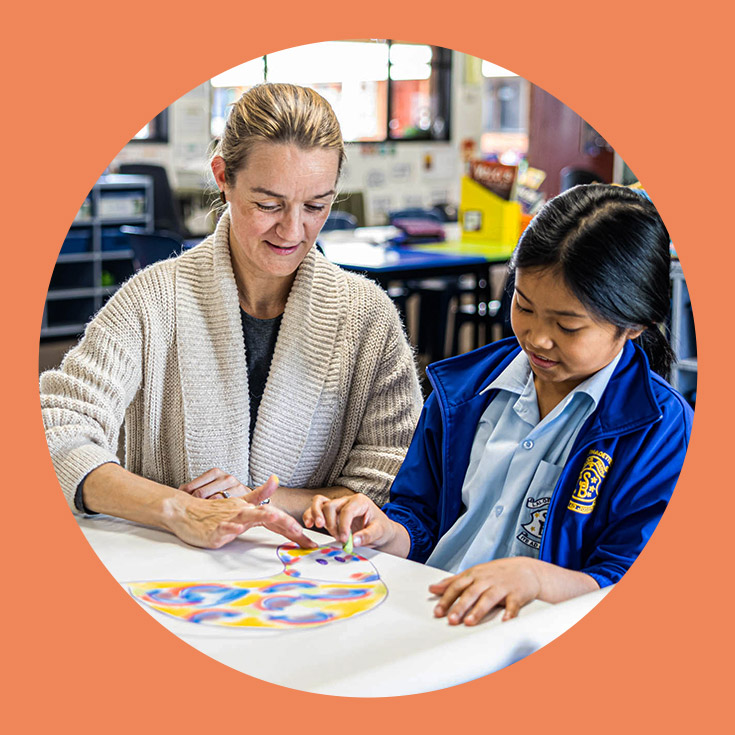 St Bernadette's Catholic Primary School Lalor Park dedicated teacher and student
