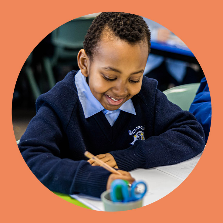 St Bernadette's Catholic Primary School Lalor Park student smiling and learning