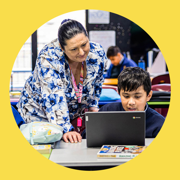St Bernadette's Catholic Primary School Lalor Park dedicated teacher and student