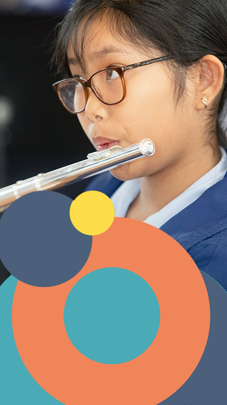 St Bernadette's Catholic Primary School Lalor Park student playing musical instrument