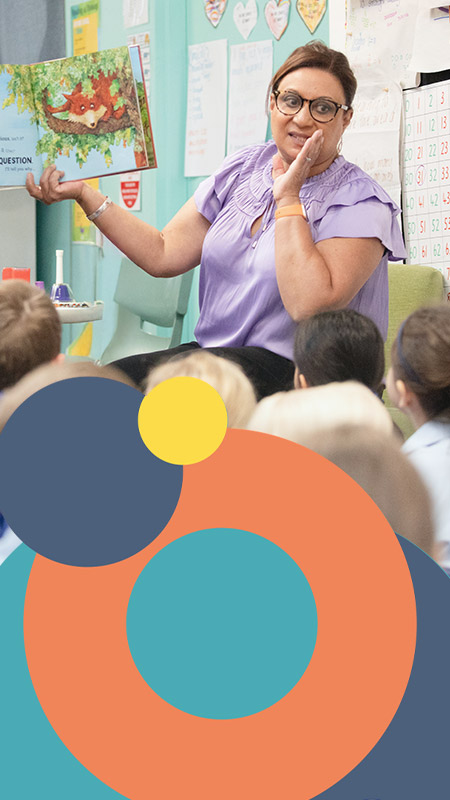 St Bernadette's Catholic Primary Lalor Park teachers reading to class