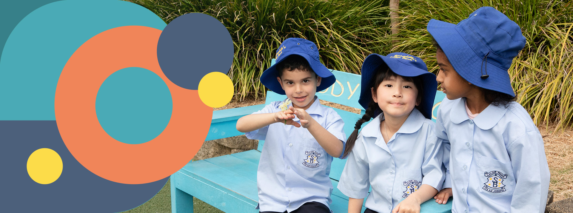 St Bernadette's Catholic Primary School Lalor Park students on the Buddy Bench
