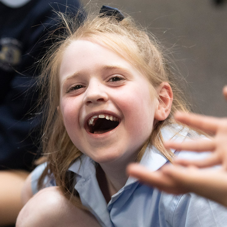 St Bernadette's Catholic Primary Lalor Park student having fun at school